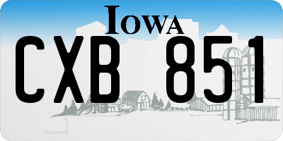 IA license plate CXB851