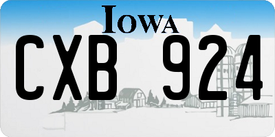 IA license plate CXB924