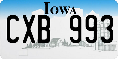 IA license plate CXB993