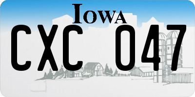 IA license plate CXC047