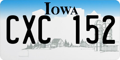 IA license plate CXC152