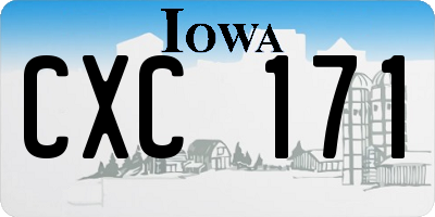 IA license plate CXC171