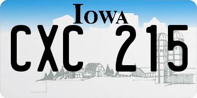 IA license plate CXC215