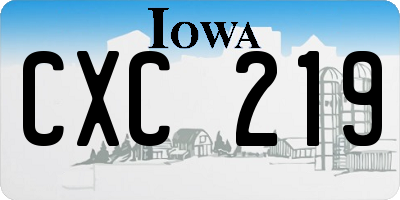 IA license plate CXC219