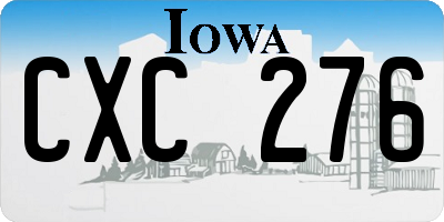 IA license plate CXC276