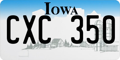 IA license plate CXC350