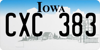 IA license plate CXC383