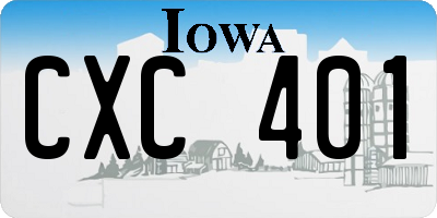 IA license plate CXC401