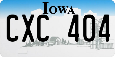 IA license plate CXC404