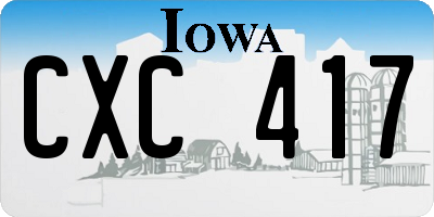 IA license plate CXC417