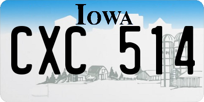 IA license plate CXC514