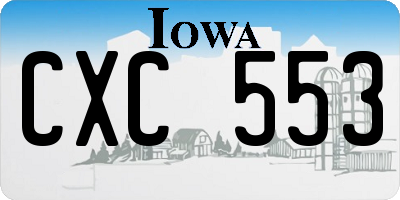 IA license plate CXC553