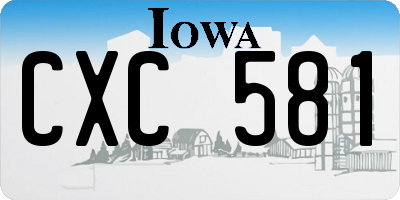 IA license plate CXC581