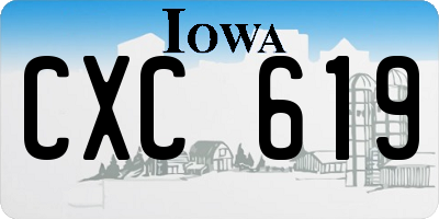 IA license plate CXC619