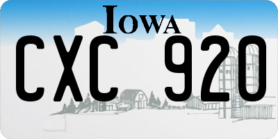 IA license plate CXC920