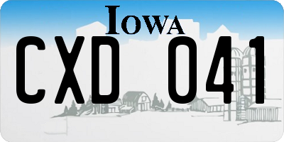 IA license plate CXD041