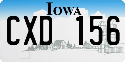 IA license plate CXD156
