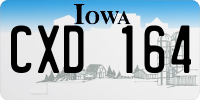 IA license plate CXD164