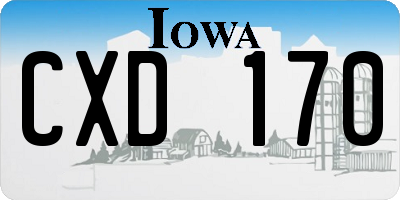 IA license plate CXD170