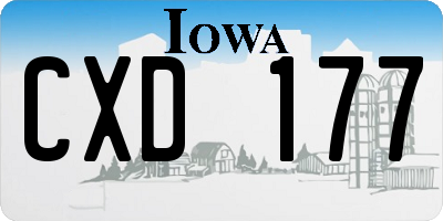 IA license plate CXD177