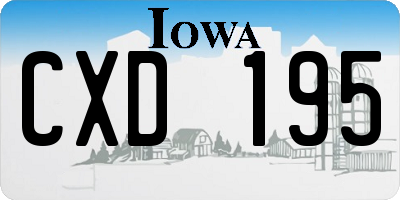 IA license plate CXD195