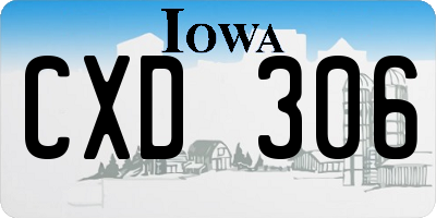 IA license plate CXD306