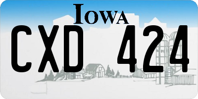 IA license plate CXD424
