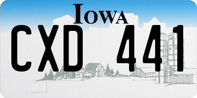 IA license plate CXD441