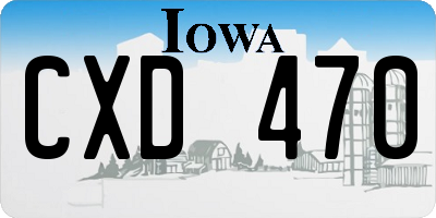 IA license plate CXD470