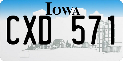 IA license plate CXD571