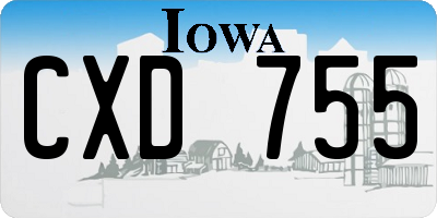 IA license plate CXD755