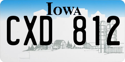 IA license plate CXD812
