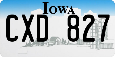 IA license plate CXD827