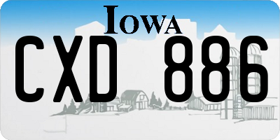 IA license plate CXD886