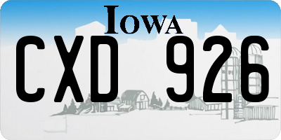 IA license plate CXD926