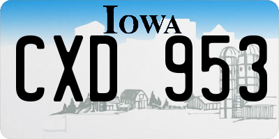 IA license plate CXD953