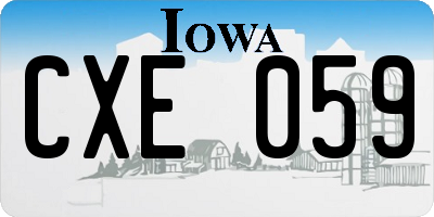 IA license plate CXE059