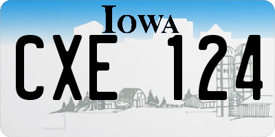 IA license plate CXE124