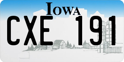IA license plate CXE191