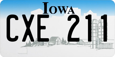IA license plate CXE211