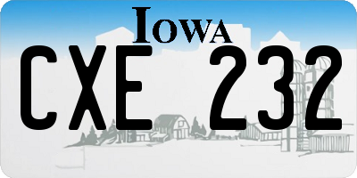 IA license plate CXE232
