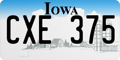 IA license plate CXE375