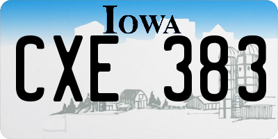 IA license plate CXE383