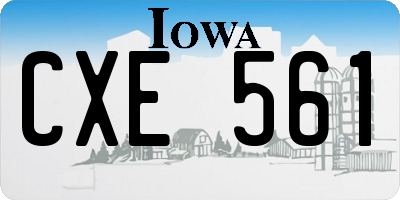 IA license plate CXE561