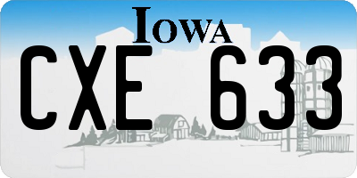 IA license plate CXE633
