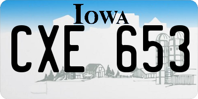 IA license plate CXE653