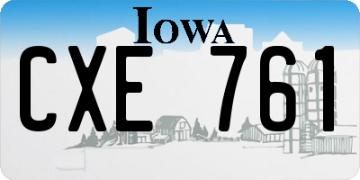 IA license plate CXE761