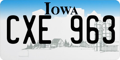 IA license plate CXE963