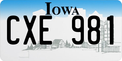 IA license plate CXE981
