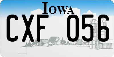 IA license plate CXF056